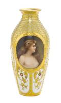 A Royal Vienna Style Jeweled Porcelain Cabinet Vase