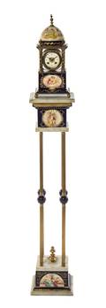 A Royal Vienna Style Porcelain and Gilt Metal Mounted Pedestal Clock