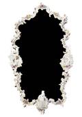 A Dresden Porcelain Girandole Mirror
