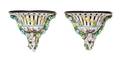A Pair of Continental Porcelain Wall Brackets