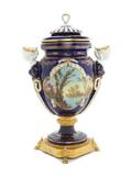 A Sevres Style Gilt Bronze Mounted Porcelain Urn