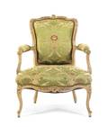 A Louis XV Style Painted Fauteuil