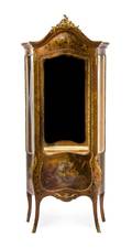 A Louis XV Style Gilt Metal Mounted Vernis Martin Decorated Vitrine