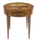 A Louis XVI Style Marquetry and Parquetry Inlaid Games Table
