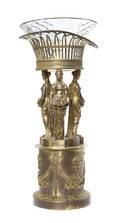 An Empire Style Gilt Bronze and Cut Glass Figural Centerpiece