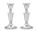 A Pair of American Silver Candlesticks