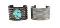 Two Navajo Banded Silver Bracelets
