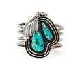 A Navajo Silver and Turquoise Cuff Bracelet Kee Joe Benally b 1936