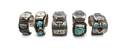 Five Southwest Silver and Turquoise Watch Cuffs