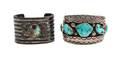 Two Southwestern Silver and Turquoise Bracelets