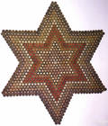 American star form penny rug 19th c