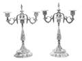 A Pair of German SilverPlate TwoLight Candelabra