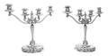 A Pair of Mexican Silver FourLight Candelabra