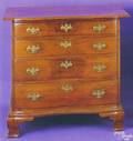 New England Chippendale cherry oxbow chest ca1775