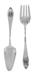 Two American Silver Flatware Servers