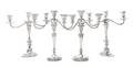 A Pair of American Silver ThreeLight Candelabra