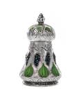 An American Silver and Enamel Peppermill