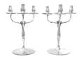 A Pair of Danish Silver Candelabra