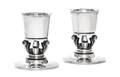 A Pair of Danish Silver Small Candlesticks No 741