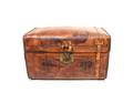 A Hand Tooled Leather Travel Trunk