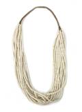 A Santo Domingo Ten Strand White Shell Heishi Necklace Attributed to Mary Coriz