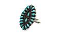 A Zuni Petit Point Turquoise and Silver Ring