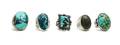 Four Southwestern Silver and Turquoise Rings