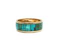 A Southwestern Turquoise and 14 Karat Yellow Gold Ring