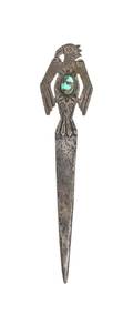 A Fred Harvey Style Silver and Turquoise Letter Opener