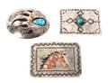 Three Silver Belt Buckles