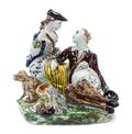 An 18th CenturyStyle Delftware Figural Group