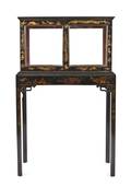 An English Japanned Vitrine on Stand