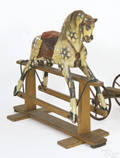 Large painted rocking horse ca 1860