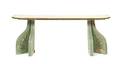 A Green and Faux Marble Painted Console Table
