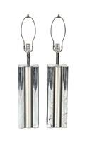A Pair of Contemporary Chrome Table Lamps