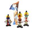 Three Molded Glass Figures of Clowns