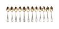 A Set of Twelve English Goldwash Silver Coffee Spoons