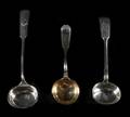 Group of 3 Sterling Soup Ladles 2 Russian
