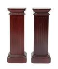 A Pair of English Carved Mahogany Pedestal