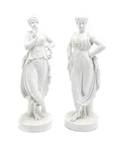 A Pair of KPM Bisque Porcelain Figures
