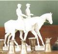 Italian earthenware figure of 2 mounted fox hunters
