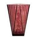 A Val St Lambert Molded and Frosted Glass Vase Basketteur