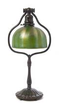 A Tiffany Studios Favrile Glass and Bronze Lamp