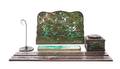 A Tiffany Studios Patinated Bronze SixPiece Desk Set