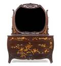 An Art Nouveau Mahogany and Marquetry Chest of Drawers with Mirror