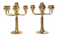 A Pair of Tiffany Studios Dore Bronze SevenLight Candelabra