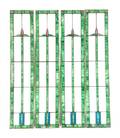 Four American Arts and Crafts Leaded Glass Panels