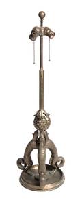 An American Art Deco Style Silvered Bronze Table Lamp after Armand Albert Rateau