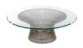 A Warren Platner Glass and Chromed Low Table