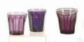 Three Pittsburgh glass amethyst tumblers 19th c